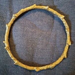 3 for💲25🌟gold-tone bangle bracelet branch twig thorn nature fairy elf style